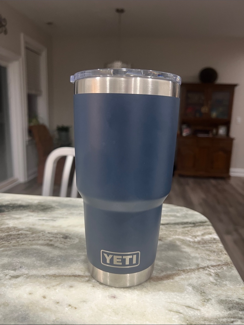 Yeti Navy Blue Insulated Travel Mug with Clear Lid